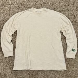 Hidden NY Slub LongSleeve Crewneck Thermal Shirt Cream White Men’s Size Medium